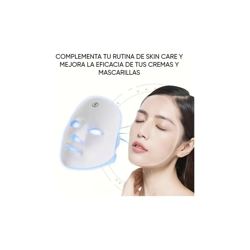 Máscara Facial Led Spa Skin Care Belleza Luz De 7