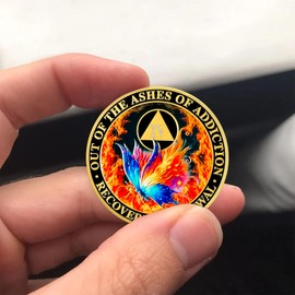 4 Year Sobriety Coin - AA Recovery Medallion with Butterfly Design - Sober Token for 4th Anniversary - Recovery Gift for Men & Women