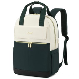 LOVEVOOK Backpack Womens, 15.6 Inch Laptop Rucksack Bag for Ladies, Lightweight School Bag with USB Port & Anti-theft Pocket, Stylish Daypacks Back Pack for College Uni Work Travel, Dark Green