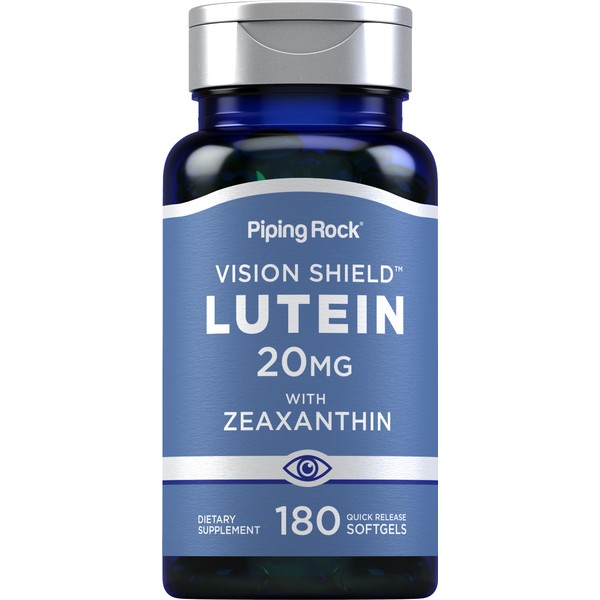 Piping Rock Lutein and Zeaxanthin Supplements | 20mg | 180 softgels | Eye Vitamins | Non-GMO, Gluten Free