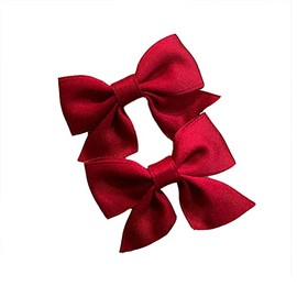 Bow Hair Clips for Women Girls Burgundy Hair Bows for Girls Bow Hair Barrettes for Kids Daughter Christmas Parties Holiday Hair Bows Clip Hair Accessories