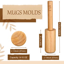 Baderke Cup Pottery Molds, Create Pottery Mug Vases, Cup Molds Crockery Shaping Tool, Assist in Hand Building Crockery Mugs for DIY Ceramic Cup Mug Vase Making(2 1/4'', 9-10 oz)