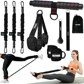 Pedal Resistance Band & Ankle Resistance Bands Set with Door Anchor & Fixed Strap, 20-30-40lbs 3 Resistance Bands for Women, Full Body Abdomen Leg Core Home & Postpartum Workout Fitness Equipment