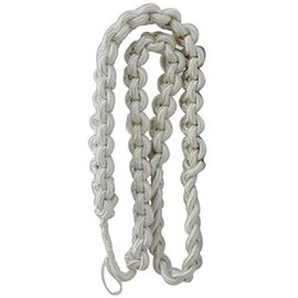 Single Braid One Color Shoulder Cord No Tip (White)