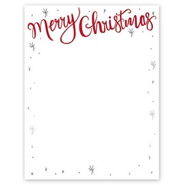 Merry Christmas Holiday Premium Letterhead / 25 Christmas Sheets / 8 1/2" x 11" Letterhead / Laser and Inkjet Compatible Holiday Letterhead