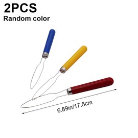 DHinkyoung 2 Pcs Button Hooks, One Hand Buttons Aids, Bright Dressing Aid Device Tools, Button Assist Devices with Comfort Grip Handle for Arthritis, Parkinsons, Independent Living(Random Colours)