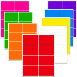 Ououstate Removable Colored Labels Stickers 3" x 2" Moving Stickers Labels for Packing Boxes Large Color Coding Labels 256 Pack (Colorful)