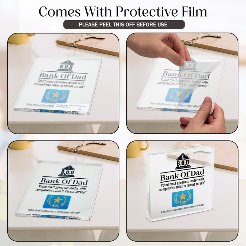 Fun Gift For Dad Present Bank of Dad Award Plaque