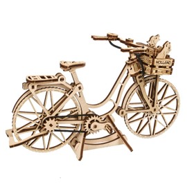UGEARS Wooden 3D Puzzles for Adults – Dutch Bicycle Model Kits for Adults – Easy Assembly 3D Wooden Puzzles for Adults – Iconic Amsterdam Bike Crafts for Adults – DIY Miniature Kit – 75 Pcs