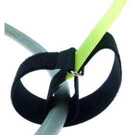 100 x 80 cm x 50 mm Resealable Velcro Cable Ties Neon Yellow with Metal Eyelet - Cable Velcro Tape 800 mm Reusable