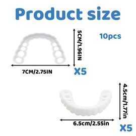 5 Pairs Clip in Veneers Teeth, Clips On Veneers Top and Bottom, Snap on Veneers Teeth for Adults, for Both Men and Women, Regain Confidence and Smile