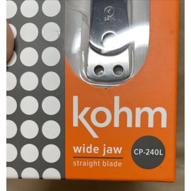 Kohm CP-240L Straight Blade, 5mm Heavy Duty, Wide Jaw Toenail Clippers for Thick
