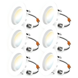 Sunco 6 Pack 4 Inch LED Recessed Lights, Retrofit Can Lighting, 660 LM, 11W (40W Equivalent), Selectable CCT 2700K/3000K/3500K/4000K/5000K, Dimmable, Baffle Trim, Replacement Conversion Kit UL