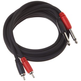 Pig Hog PD-R1406 Dual RCA (Male) to Dual 1/4" Mono (Male) Cable, 6 Feet