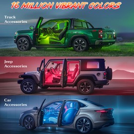 Fathers Day Car Accessories for Dad Interior Car LED Lights for Women Truck Dceor Jeep Wrangler Accessories for Men APP Control Inside with USB Port, Music Sync Color Change