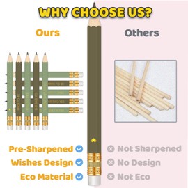 Vusnud 50Pcs - Bridal Shower Sharpened Half Pencils with Erasers, Pre-sharpened Pencils for Bridal Shower & Wedding Games, 4 Inches (Sage Green - Bridal)