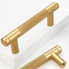 Ntresbonne 12 Pack 3 Inch 76 mm Gold Barrel Cabinet Pulls Cupboard Aluminum Handles Drawer Pull Cabinet handles Cabinet Handles (12 Pack, Gold, 3 Inch)