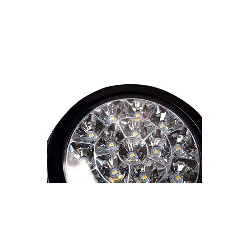 QSC 4" White 16 LED Round Reverse/Backup/Tail Trailer Light Kit