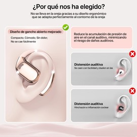 TAKADODO Audífonos Inalámbricos Deportivos, 60H Auriculares Bluetooth 5.4 HiFi Estéreo con HD Micró,Pantalla Digital led,Impermeable IPX5, para Correr, Juego, Entretenimiento, Escuchar música (Rosa)