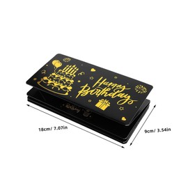 TEHAUX Happy Birthday Cash Envelope Wallet with Card Slots Black Gold Money Holder for Birthday Presents Decorative Card Holder for Cash Coins Trinkets and Small Gifts Convenient for