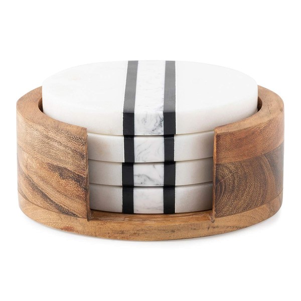Juliska Stonewood Stripe Coaster Set/4