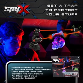 SpyX / Lazer Trap Alarm – Safe Laser Alarm Toy for Spy Kids to Protect Stuffs. Invisible Infrared Beam Spy Gadget for Kids. Motion Sensor/Detector Toy for Boys & Girls