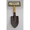 "Welcome to Tom's garden" hanging shovel sign