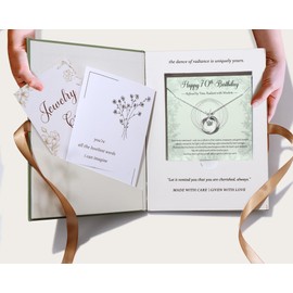 Krfy Birthday Gifts for Women Unique - 925 Sterling Silver Necklace with Moissanite 70th Birthday Gifts for Women 70 Years Old Birthday Card Present for Her Mom Grandma Friend Female Turning 70s