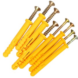 20set 8 x 60mm Ribbed Plastic Drywall Anchor Kit-Wall Anchors with Screws-Plastic Self Drilling Drywall Ribbed Anchors Assortment with Screws(Φ8-60mm,20set,M5 x 60)