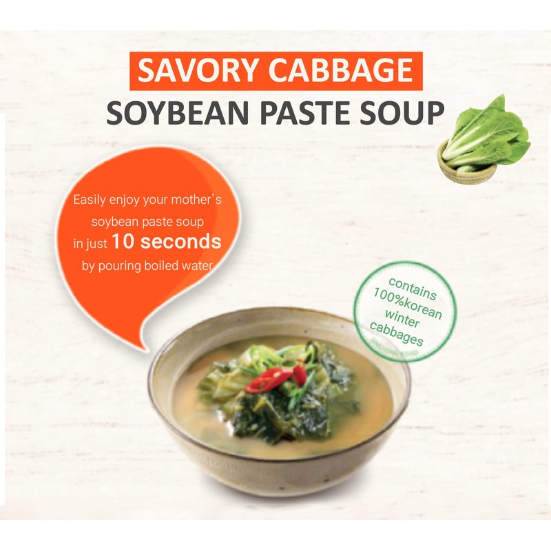 Korean Instant Cabbage & Red Crab Soybean Freeze-Dried Soup 10