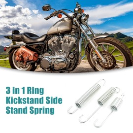 ACROPIX 0.5" Rear Universal Motorcycle Kickstand Spring Silver Tone - Pack of 3