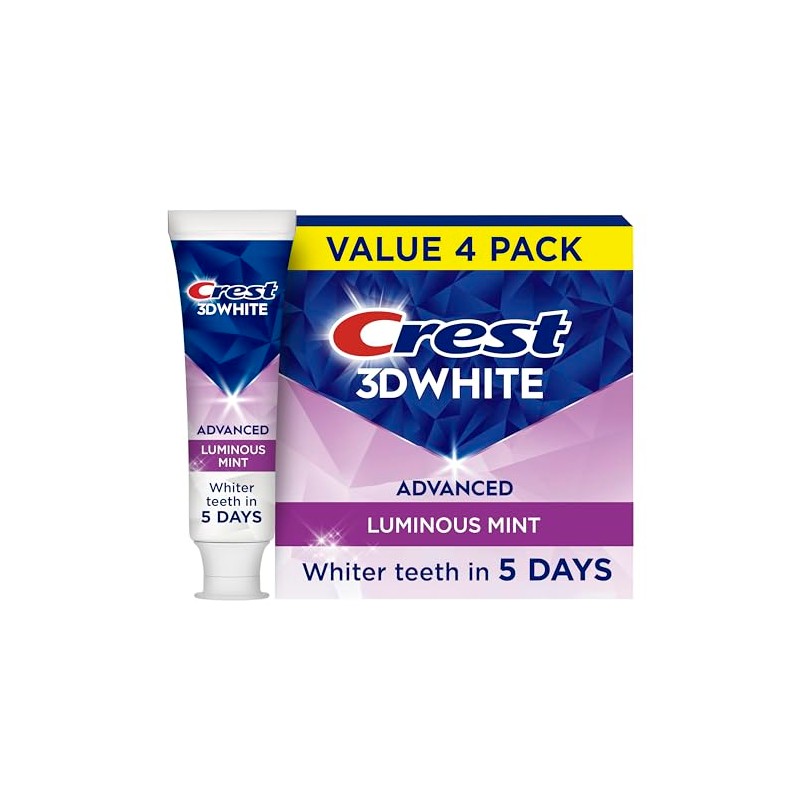 Crest 3D White Toothpaste, Advanced Luminous Mint, Teeth Whitening Toothpaste,