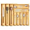 SpaceAid Bamboo Silverware Drawer Organizer with Labels, Kitchen Utensil Expandable