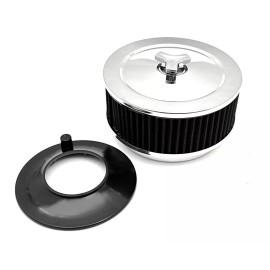 HRC 2 Barrel Carburetor Air Cleaner 2 BBL 2-5/8" Neck Diameter Holley Ford Black