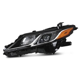 PIT66 Headlight Assembly Left Driver Side Compatible with Toyota Camry LE SE 2018 2019 2020 2021 2022 (NOT FOR XSE/XLE) Projector Headlamps Clear Lens Amber Reflector