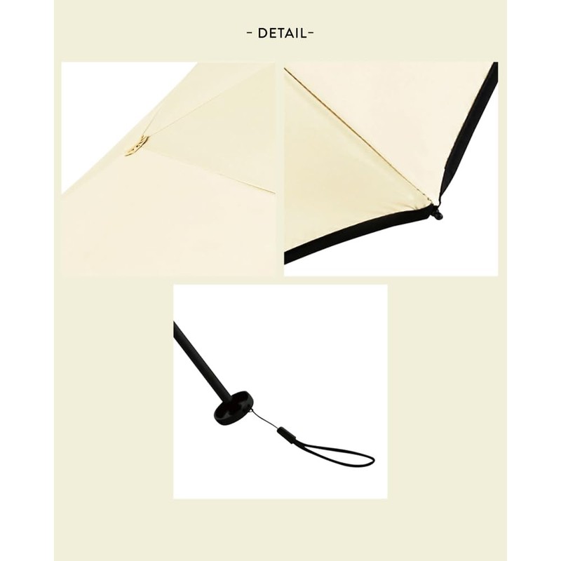 Because B-095934 Folding Umbrella, PU Super Light/Ribbon, Mini, White
