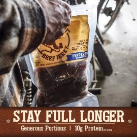 Cattleman's Cut Peppered Beef Jerky 10 Ounce Premium Steak High Protein Snack