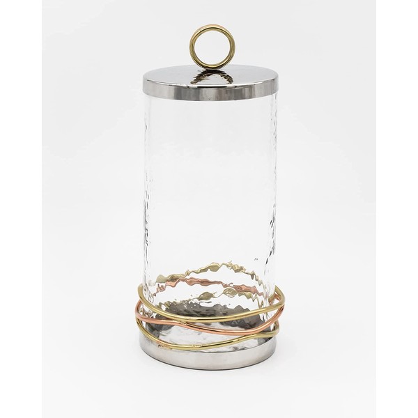 Godinger Canister Storage Container, Metal Wire Storage Canister with Gold