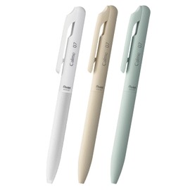 Pentel Calme Oil Based Ballpoint Pen, 0.7mm, White, Beige, Sky Jade, 3 Count AMZ-BXA107ST3