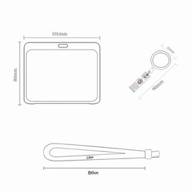 Porta Gafete con Cordón, 2pcs Porta Gafete Con Cordón de Cuello Desmontable Soporte, Gafete Correa para el Cuello para Oficina Negocios Escolares (Horizontal)