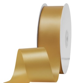 LIUYAXI Gold Double Face Satin Ribbon 1-1/2" X 50 Yards, Ribbons Perfect for Crafts, Gift Wrapping, Bow Making and More