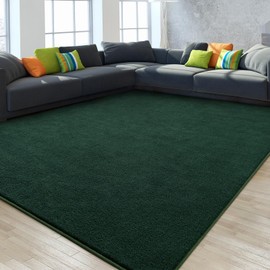 Gifeas Large Ultra Soft Modern Area Rugs for Living Room Bedroom, 5x8 Feet Deep Green Thickened Memory Foam Indoor Solid Minimalist Carpets, Non-Slip Comfy Rug for Boys Girls Nursery Room Home Decor