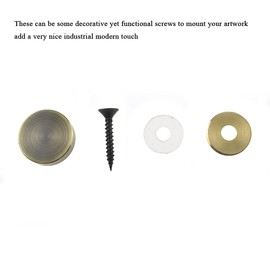 Hahiyo 25mm Diameter Mirror Screws Brushed Copper Material Solid Easy Install Brass Washer Decorative Caps Fasteners Nails Bronze 8 Pairs for Bathroom Mirrors Panels Kitchen Ceiling Arts Crafts