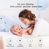 LINENWALAS Single Fitted Sheet with Pillowcase, 100% Cotton Percale Deep
