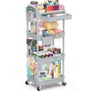 EaseSky 4 Tier Rolling Utility Cart with Drawer, Utility Storage