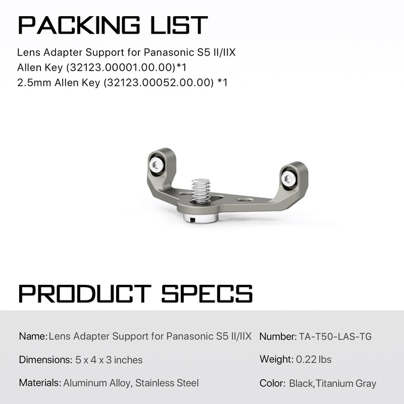 Tilta Lens Adapter Support Compatible with Panasonic S5 II and