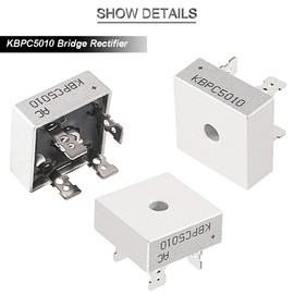 Youmile 10 KBPC5010 Bridge Rectifier Diodes Set 50A 1000V High Power Rectifier Diode Single Phase Metal Shell 4 Pin Through Hole Electronic Components
