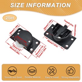 MARRTEUM 2 Sets Sliding Hardware Roller Pulleys, Silent Nylon Single Wheels Sliding Door Pulley for Cabinet Wardrobe Screen Doors Closet Sliding Doors (Black)