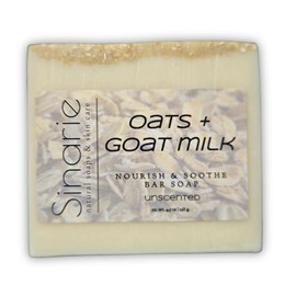 Sinarie Soaps Nourishing Oats & Goat Milk Bar Soap | Gentle Skin Care | 5 oz (Unscented)