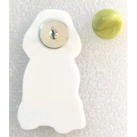 Poodle Dog Black Sitting Gorgeous Flat Acrylic Pin Tac Jewelry